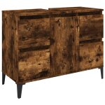 Vidaxl meuble d'évier chêne fumé 80x33x60 cm bois d'ingénierie Vidaxl meuble d'évier chêne fumé 80x33x60 cm bois d'ingénierie