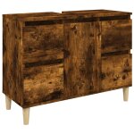 Vidaxl meuble d'vier chne fum 80x33x60 cm bois d'ingnierie