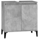 Vidaxl meuble d'vier gris bton 58x33x60 cm bois d'ingnierie