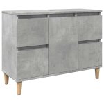 Vidaxl meuble d'�vier gris b�ton 80x33x60 cm bois d'ing�nierie
