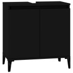Vidaxl meuble d'vier noir 58x33x60 cm bois d'ingnierie