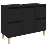 Vidaxl meuble d'�vier noir 80x33x60 cm bois d'ing�nierie