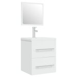 Vidaxl meuble lavabo avec bassin intégré blanc bois d'ingénierie Vidaxl meuble lavabo avec bassin intégré blanc bois d'ingénierie