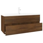 Vidaxl meuble lavabo avec bassin intégré chêne brun bois d'ingénierie Vidaxl meuble lavabo avec bassin intégré chêne brun bois d'ingénierie