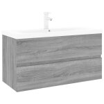 Vidaxl meuble lavabo avec bassin intgr sonoma gris bois d'ingnierie