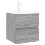 Vidaxl meuble lavabo avec bassin int�gr� sonoma gris bois d'ing�nierie