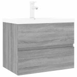 Vidaxl meuble lavabo avec bassin intgr sonoma gris bois d'ingnierie