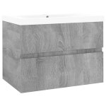 Vidaxl meuble lavabo avec bassin intgr sonoma gris bois d'ingnierie