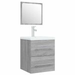 Vidaxl meuble lavabo avec bassin int�gr� sonoma gris bois d'ing�nierie