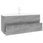 Vidaxl meuble lavabo avec bassin intgr sonoma gris bois d'ingnierie