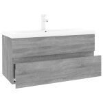 Vidaxl meuble lavabo avec bassin int�gr� sonoma gris bois d'ing�nierie