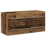 Vidaxl meuble pour vier avec tiroir bois ancien 100 x 38. 5 x 48 cm