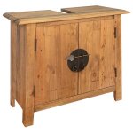 Vidaxl meuble - lavabo de salle de bains pin massif 70x32x63 cm
