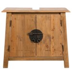 Vidaxl meuble - lavabo de salle de bains pin massif 70x32x63 cm