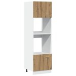 Vidaxl meuble � micro - ondes lyon ch�ne artisanal 60x57x207 cm