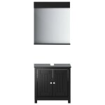Vidaxl meubles de salle de bain 2 pcs berg noir bois de pin massif