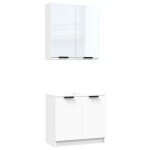 Vidaxl meubles de salle de bain 2 pcs blanc bois d'ing�nierie