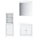 Vidaxl meubles de salle de bain 3 pcs berg blanc bois de pin massif