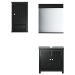Vidaxl meubles de salle de bain 3 pcs berg noir bois de pin massif
