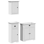 Vidaxl meubles de salle de bain 3 pcs bodo blanc bois de pin massif