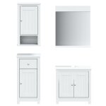Vidaxl meubles de salle de bain 4 pcs berg blanc bois de pin massif