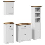 Vidaxl meubles de salle de bain 4 pcs bodo blanc bois de pin massif
