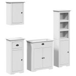 Vidaxl meubles de salle de bain 4 pcs bodo blanc bois de pin massif