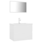 Vidaxl meubles de salle de bain blanc bois d'ingnierie