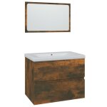 Vidaxl meubles de salle de bain chne fum bois d'ingnierie