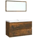 Vidaxl meubles de salle de bain ch�ne fum� bois d'ing�nierie