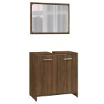Vidaxl meubles de salle de bain ch�ne marron bois d'ing�nierie
