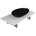 Vidaxl meuble de salle de bain en deux pi�ces c�ramique blanc