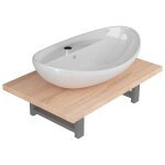 Vidaxl meuble de salle de bain en deux pices cramique chne