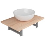 Vidaxl meuble de salle de bain en deux pi�ces c�ramique ch�ne