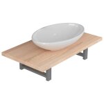 Vidaxl meuble de salle de bain en deux pièces céramique chêne Vidaxl meuble de salle de bain en deux pièces céramique chêne