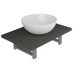 Vidaxl meuble de salle de bain en deux pices cramique gris
