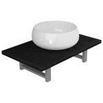 Vidaxl meuble de salle de bain en deux pièces céramique noir Vidaxl meuble de salle de bain en deux pièces céramique noir