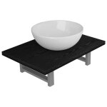 Vidaxl meuble de salle de bain en deux pièces céramique noir Vidaxl meuble de salle de bain en deux pièces céramique noir