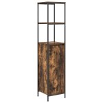 Vidaxl meuble de salle de bain avec tagres chne fum 36x35x165 cm