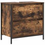 Vidaxl meuble de salle de bain lavabo tiroirs chne fum 60x34, 5x60 cm