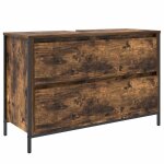 Vidaxl meuble de salle de bain lavabo tiroirs chne fum 90x34, 5x60 cm