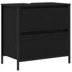 Vidaxl meuble de salle de bain lavabo tiroirs ch�ne noir 60x34, 5x60 cm