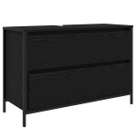 Vidaxl meuble de salle de bain lavabo tiroirs chêne noir 90x34, 5x60 cm Vidaxl meuble de salle de bain lavabo tiroirs chêne noir 90x34, 5x60 cm