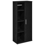 Vidaxl meuble de salle de bain avec porte - rouleau noir 39x22x90 cm