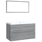 Vidaxl meubles de salle de bain sonoma gris bois d'ingnierie