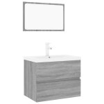 Vidaxl meubles de salle de bain sonoma gris bois d'ing�nierie