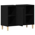 Vidaxl meuble sous - �vier ch�ne noir 80x33x60 cm bois d'ing�nierie
