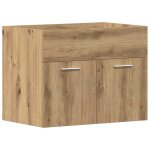 Vidaxl meuble sous - vasque de salle de bain en ch�ne massif 60 x 38, 5 x 46 cm bois d'ing�nierie