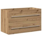 Vidaxl meuble sous - vasque de salle de bain en ch�ne massif 80 x 38, 5 x 48 cm bois d'ing�nierie
