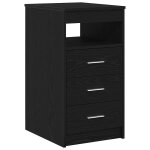 Vidaxl meuble � tiroirs en ch�ne noir 40x50x76 cm bois d'ing�nierie